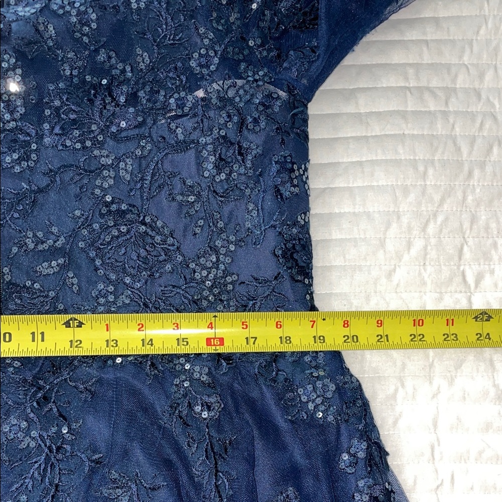 JJs House Midnight Blue Floral Lace Dress - Picture 13 of 15